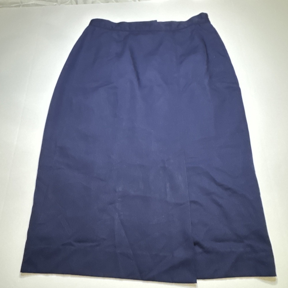 Fundamental Things Petites Navy Blue Midi Pencil Skirt Size 12P‎ Elastic Waist